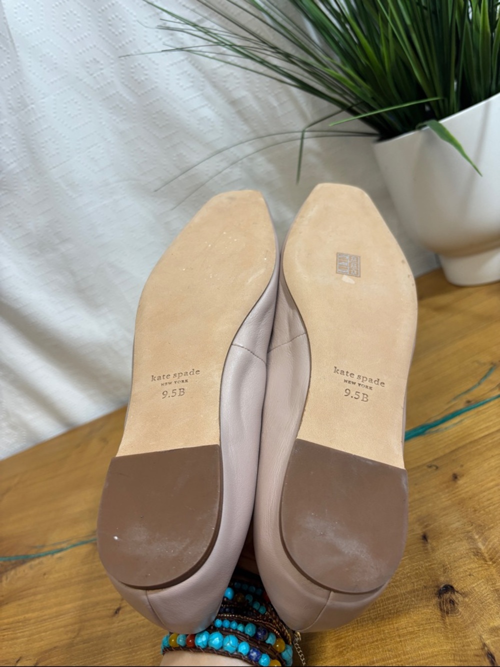 Kate Spade New York Bowdie Ballet pale pink Leather Feminine Chic 9.5 - Picture 8 of 8